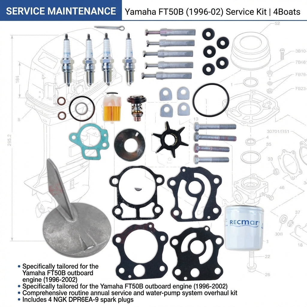 Yamaha FT50B Outboard Service Maintenance Kit (1996-02) Recmar RECKITFT50B