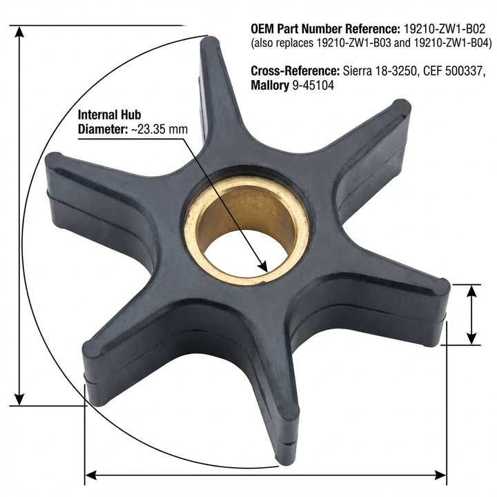 Honda Outboard Impeller 75-150hp 19210-ZW1-B02 19210-ZW1-B04 Sierra