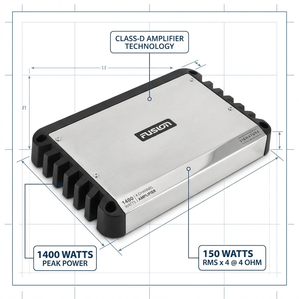 Fusion SG-DA41400 Signature Series 4 Channel 1400W Marine Amplifier 010-01969-00