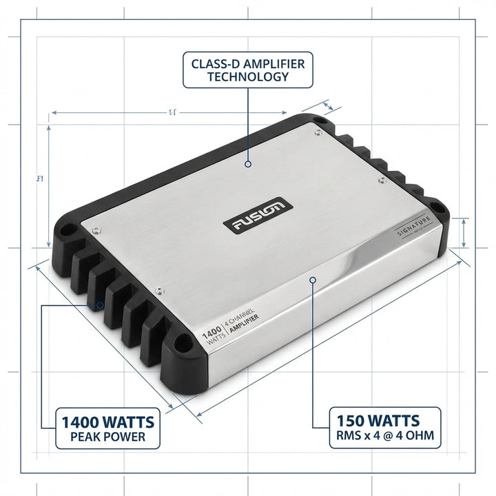 Fusion SG-DA41400 Signature Series 4 Channel 1400W Marine Amplifier 010-01969-00