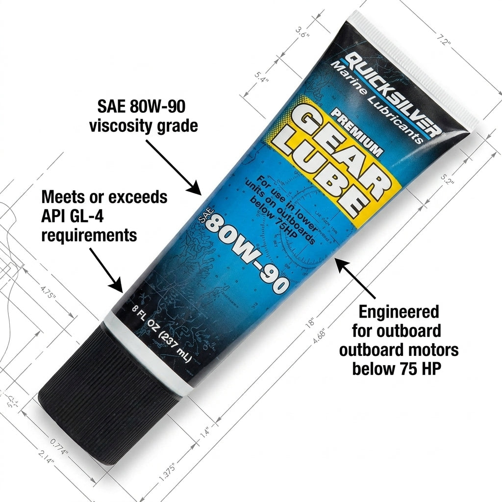 Quicksilver Premium Marine Gear Lube SAE 80W-90 1L Outboard 92-858058QB1