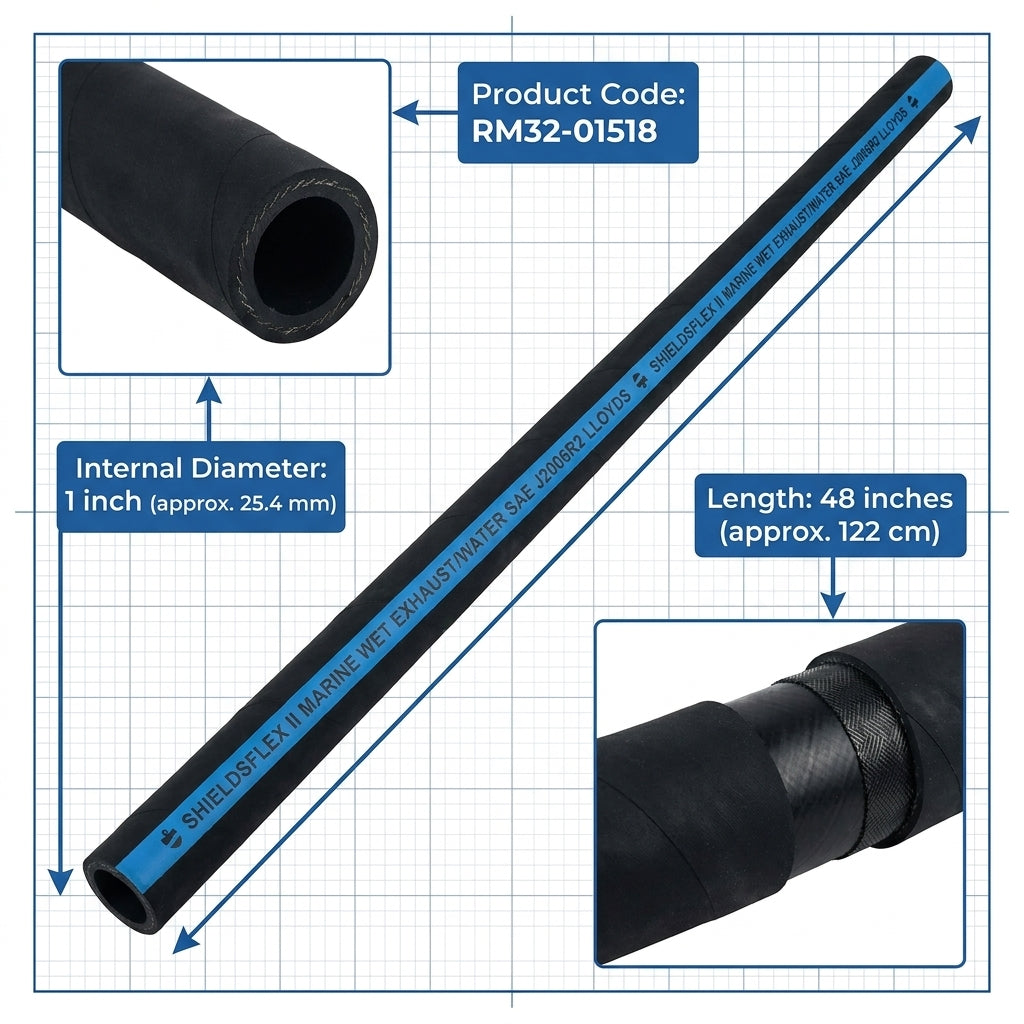 Cooling Water Hose for Mercruiser V6 & V8 Engines