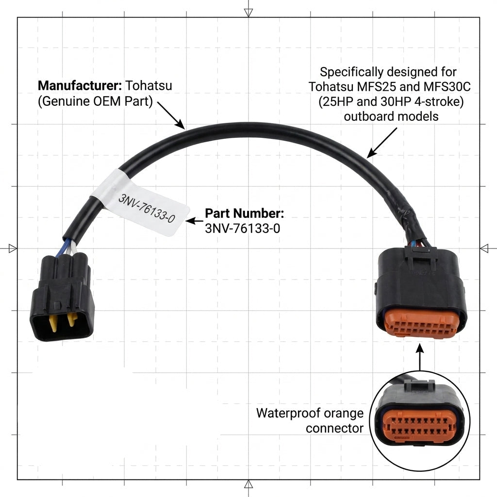 Tohatsu MFS25C MFS30C Interface Cable 3NV-76133-0 Genuine Outboard TOCS NMEA