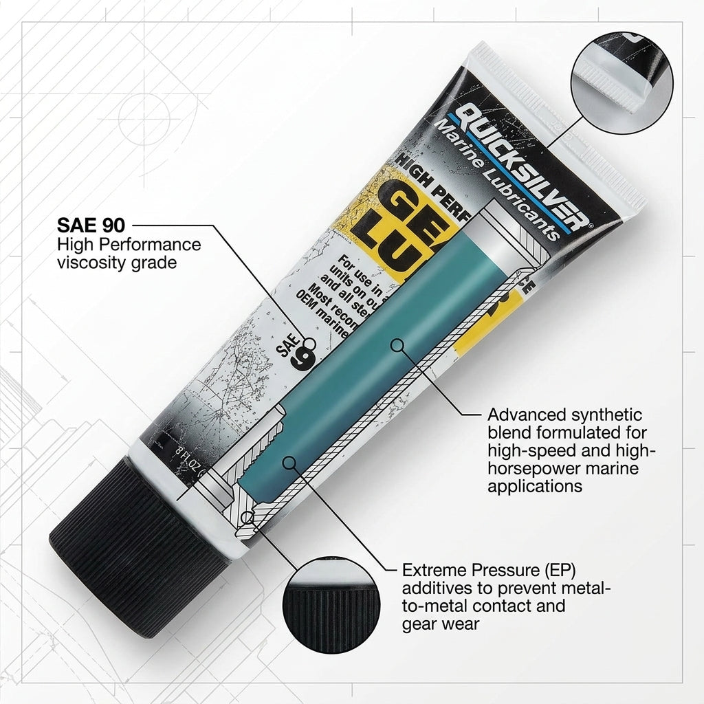 Quicksilver SAE 90 High Performance Gear Lube 92-858064K01 Mercury MerCruiser
