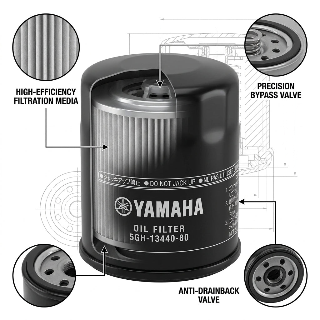 Yamaha Outboard Oil Filter 5GH-13440-80 F15 F20 F25 F40 F50 F60 F70 4-Stroke
