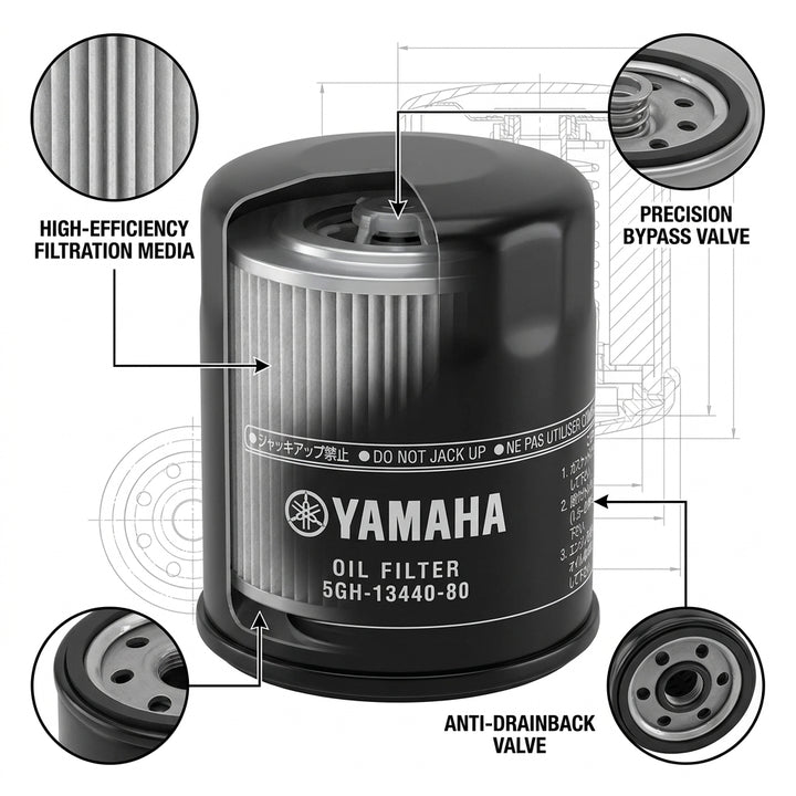 Yamaha Outboard Oil Filter 5GH-13440-80 F15 F20 F25 F40 F50 F60 F70 4-Stroke