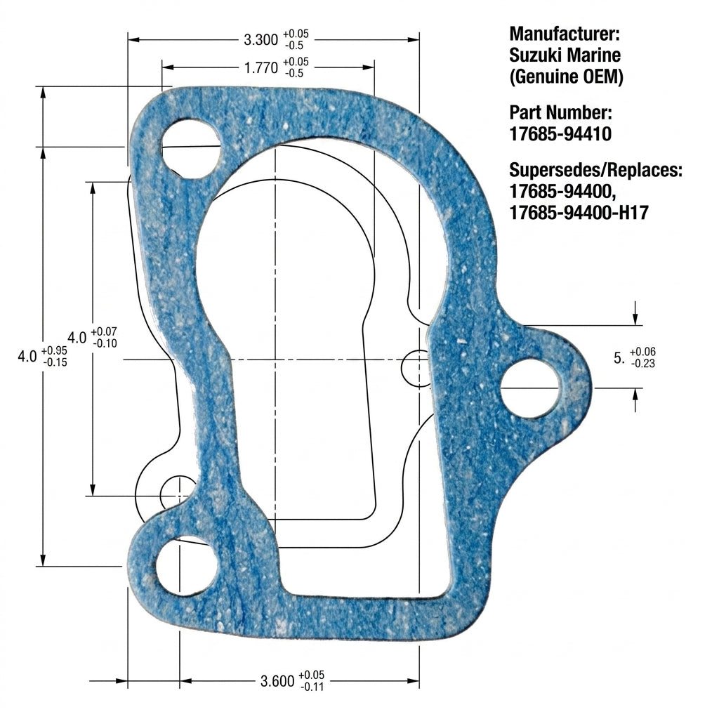 Suzuki Outboard Thermostat Cover Gasket 17685-94410 DT40 DT50 DT55 DT60 DT65