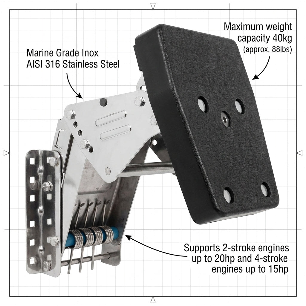 Stainless Steel Outboard Motor Bracket — Motor Mount | 4Boats