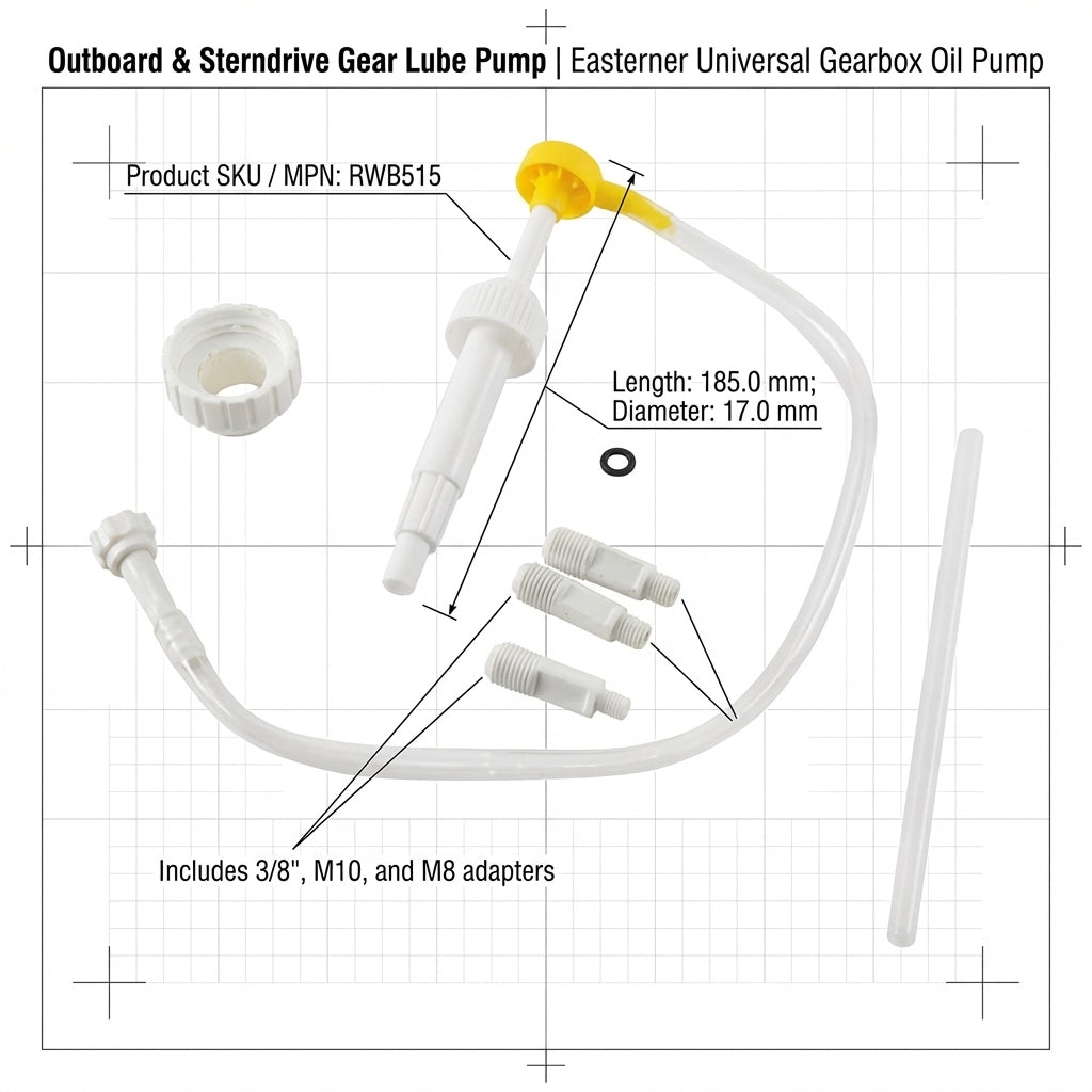Easterner Universal Gear Lube Pump Outboard Sterndrive Oil Change Tool Kit