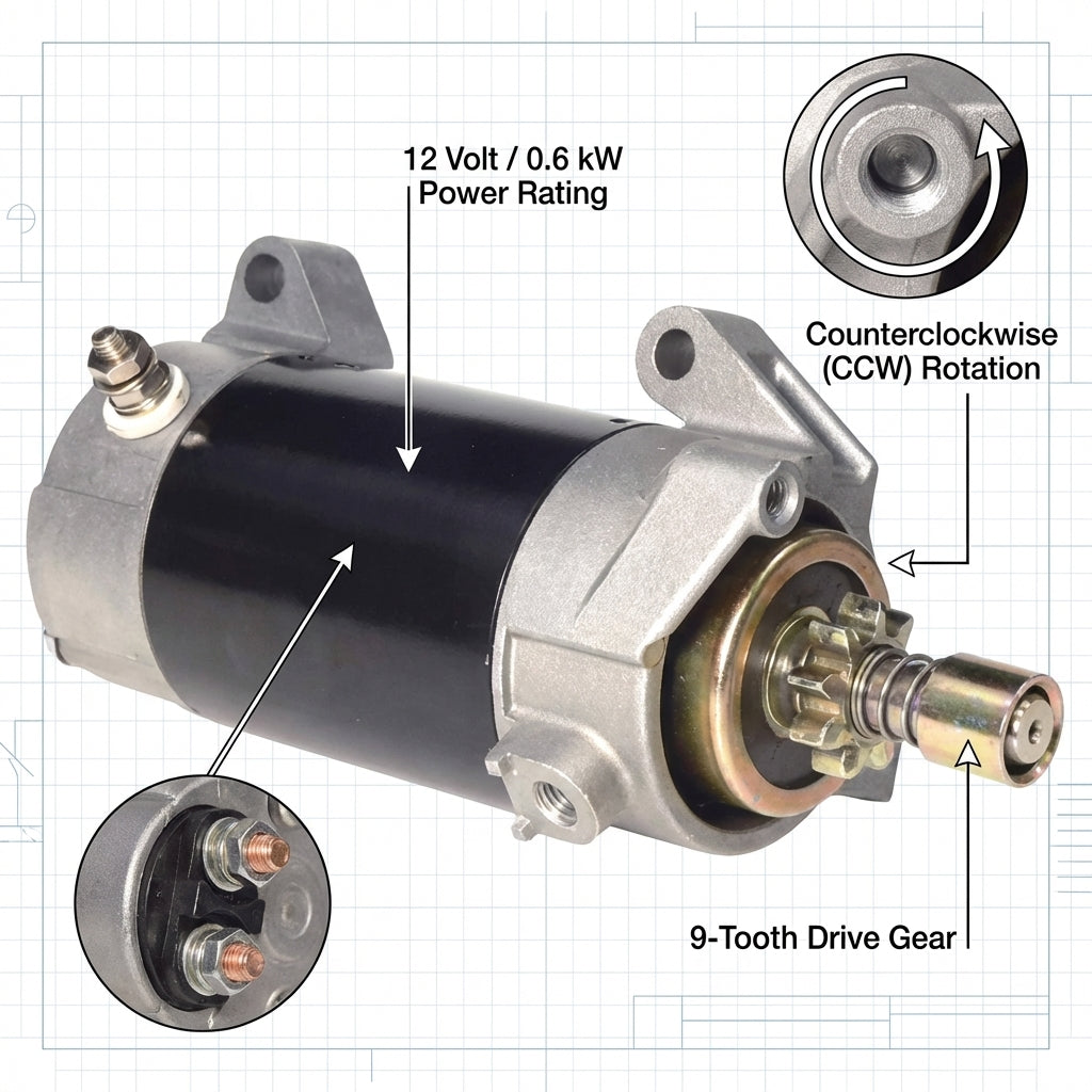Starter Motor for Yamaha 50HP 60HP 70HP Outboard 2-Stroke 6H3-81800 6H3-81800-11