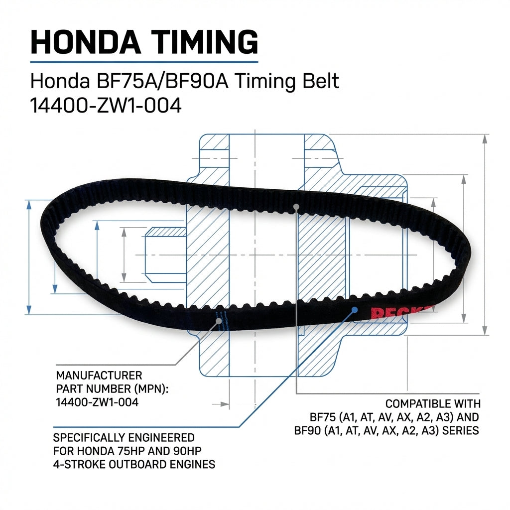 HONDA TIMING Honda BF75A/BF90A Timing Belt 14400-ZW1-004 | 4Boats