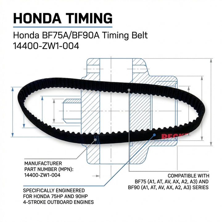HONDA TIMING Honda BF75A/BF90A Timing Belt 14400-ZW1-004 | 4Boats