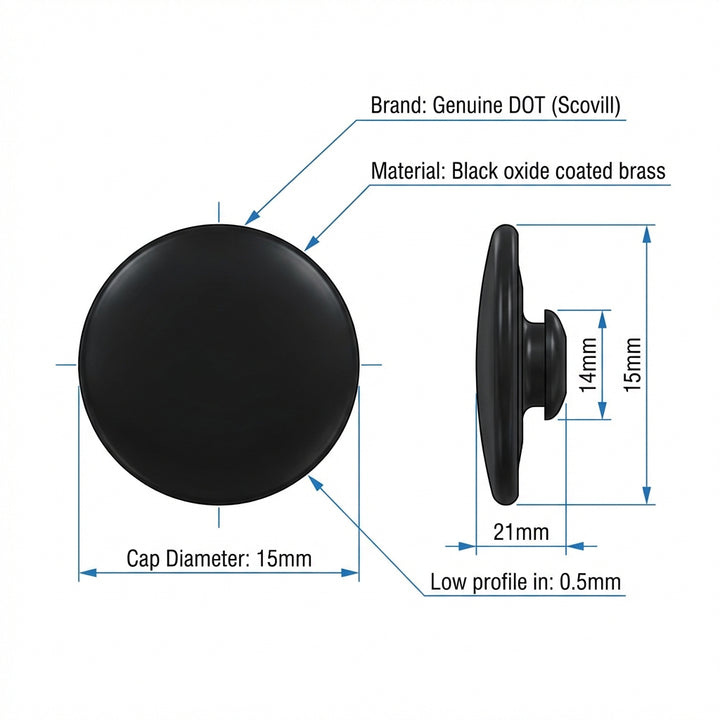 Durable DOT military black snap fastener CAP