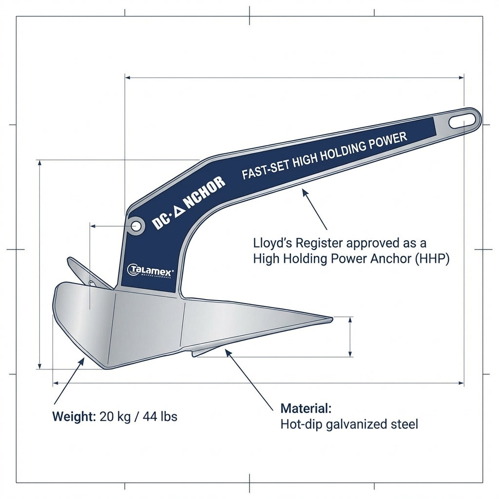 Talamex Dc 20kg (44lb) Plough Anchor – High Holding Power | 4Boats