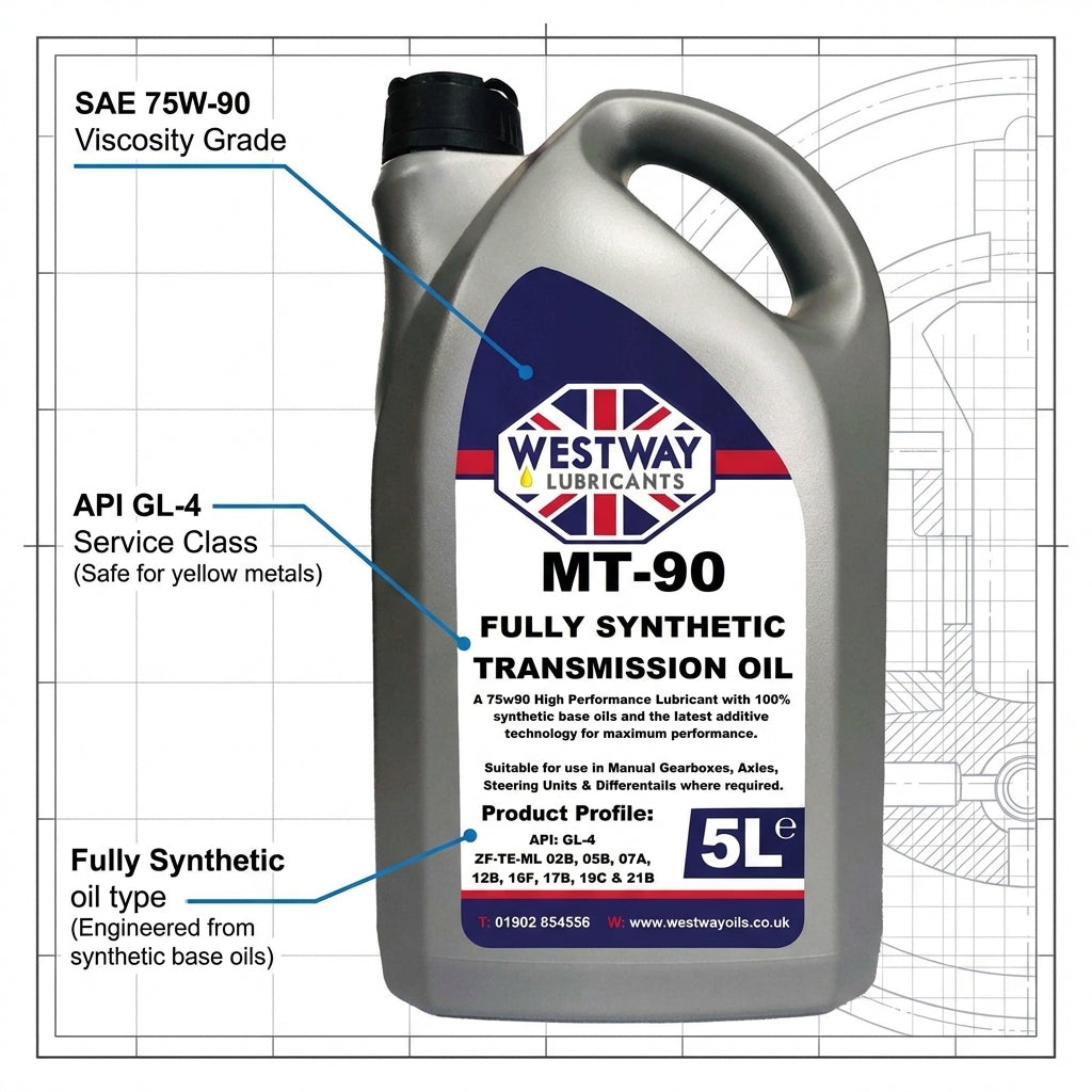 MT-90 75W90 GL-4 Fully Synthetic Gear Oil 5L - Manual Transmission & Diff Fluid