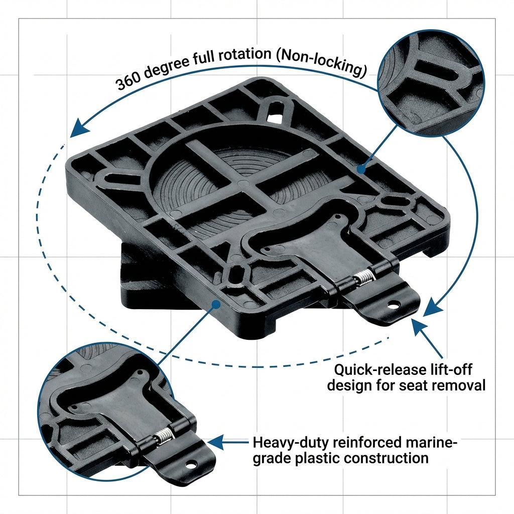 Talamex Swivel Seat Removable Base - 360° Rotation | 4Boats