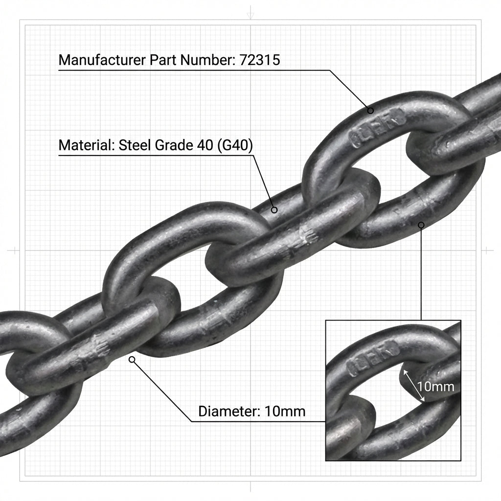 Lofrans 10mm ISO 4565 Galvanized Anchor Chain G40 Calibrated Marine  100M