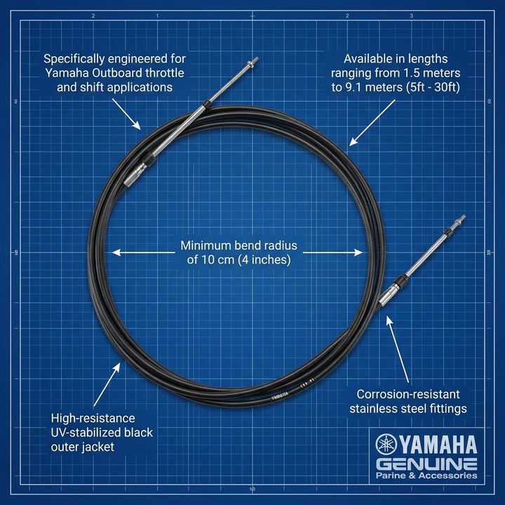 Genuine Yamaha Outboard Control Cable YMEEC1 Throttle Shift 703 704 Box C3