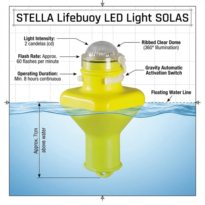 Lalizas Stella Lifebuoy LED Light SOLAS MED Approved Marine Safety Light 196482