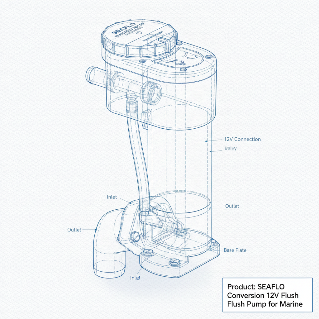 SEAFLO Electric Conversion 12V Flush Pump for Marine - Technical specification image 2