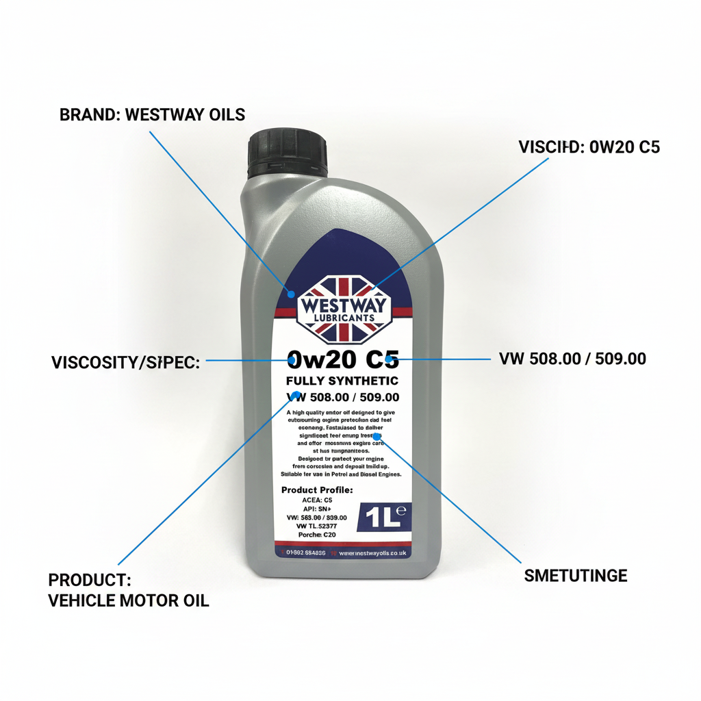 0W20 C5 VW 508.00 / 509.00 Spec Synthetic Engine Oil 0w/20 - UK Stock image 1