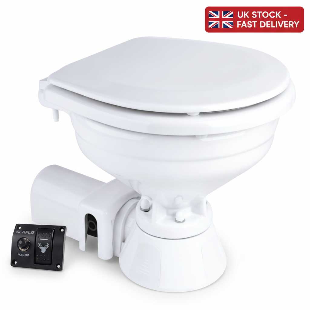 SEAFLO Marine 12V/24V Electric Marine Toilet Regular Hor - UK Stock image 1