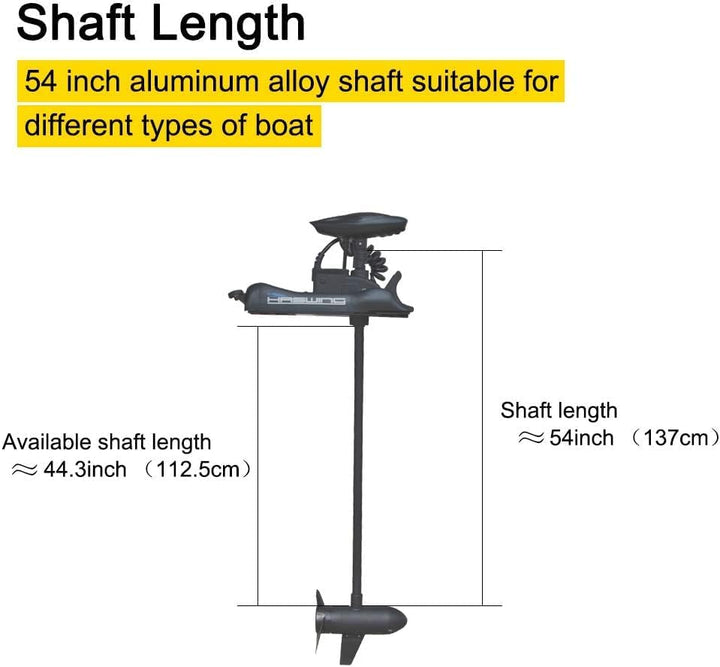 Haswing Cayman B GPS 55lbs 12V Bow Mount Trolling Motor - 54 inch Shaft - Black
