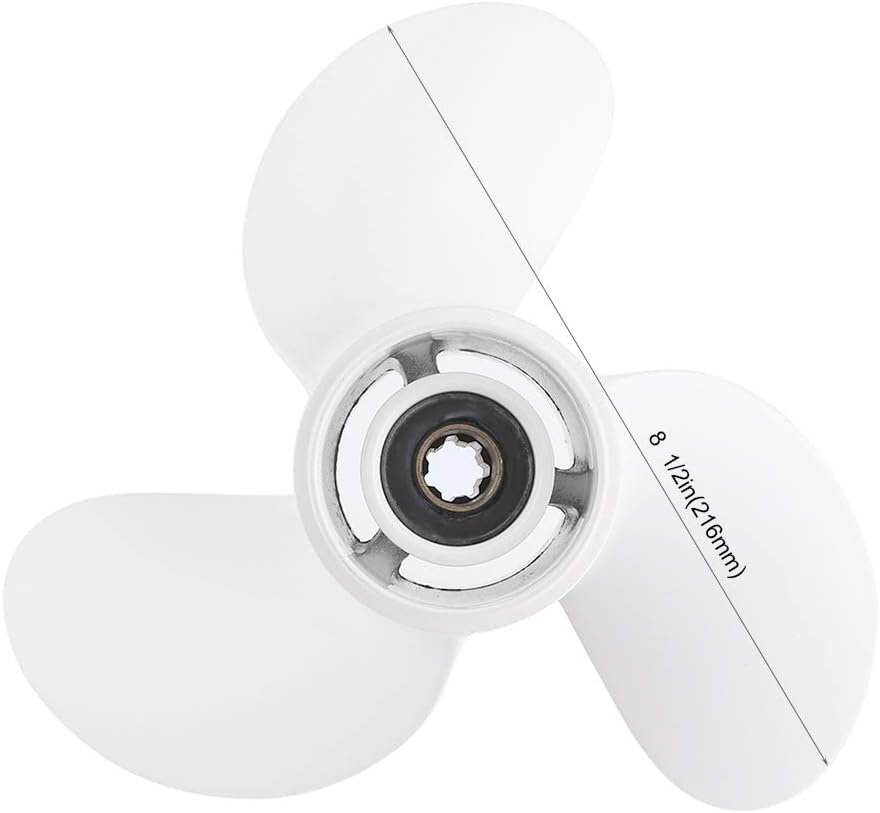 Outboard Propeller for Yamaha 6-8HP | 3-Blade, 7 Spline, 8 1/2 x 7 1/2 | OEM 6G1-45943-00-EL