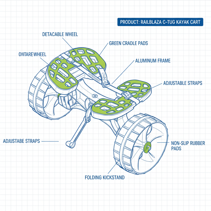 Railblaza C-TUG Kayak Cart - Technical specification image 3