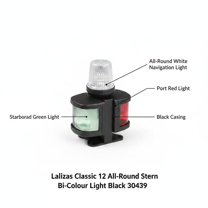 Lalizas Classic 12 All-Round Stern Bi-Colour Light Black 30439 - Technical specification image 2
