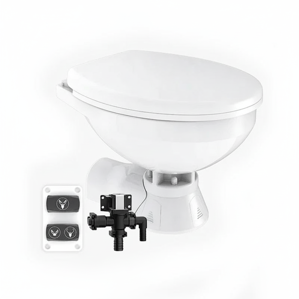 Seaflo Quiet Flush Sea Water 24V Regular | 4Boats - Studio image 1