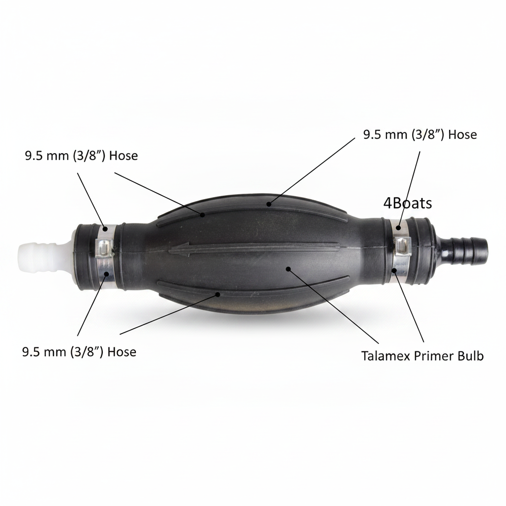 Talamex Primer Bulb — Large 9.5 mm (3/8") Hose | 4Boats - Technical specification image 2