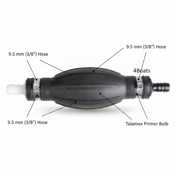 Talamex Primer Bulb — Large 9.5 mm (3/8") Hose | 4Boats - Technical specification image 2