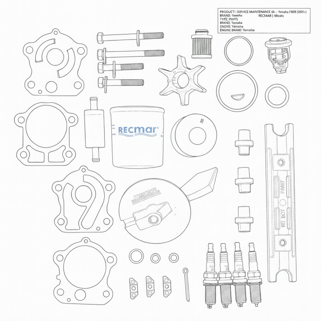 SERVICE MAINTENANCE Kit - Yamaha F80B (2005+) - RECMAR | 4Boats - Technical specification image 3