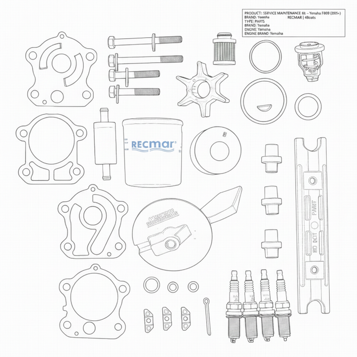 SERVICE MAINTENANCE Kit - Yamaha F80B (2005+) - RECMAR | 4Boats - Technical specification image 3