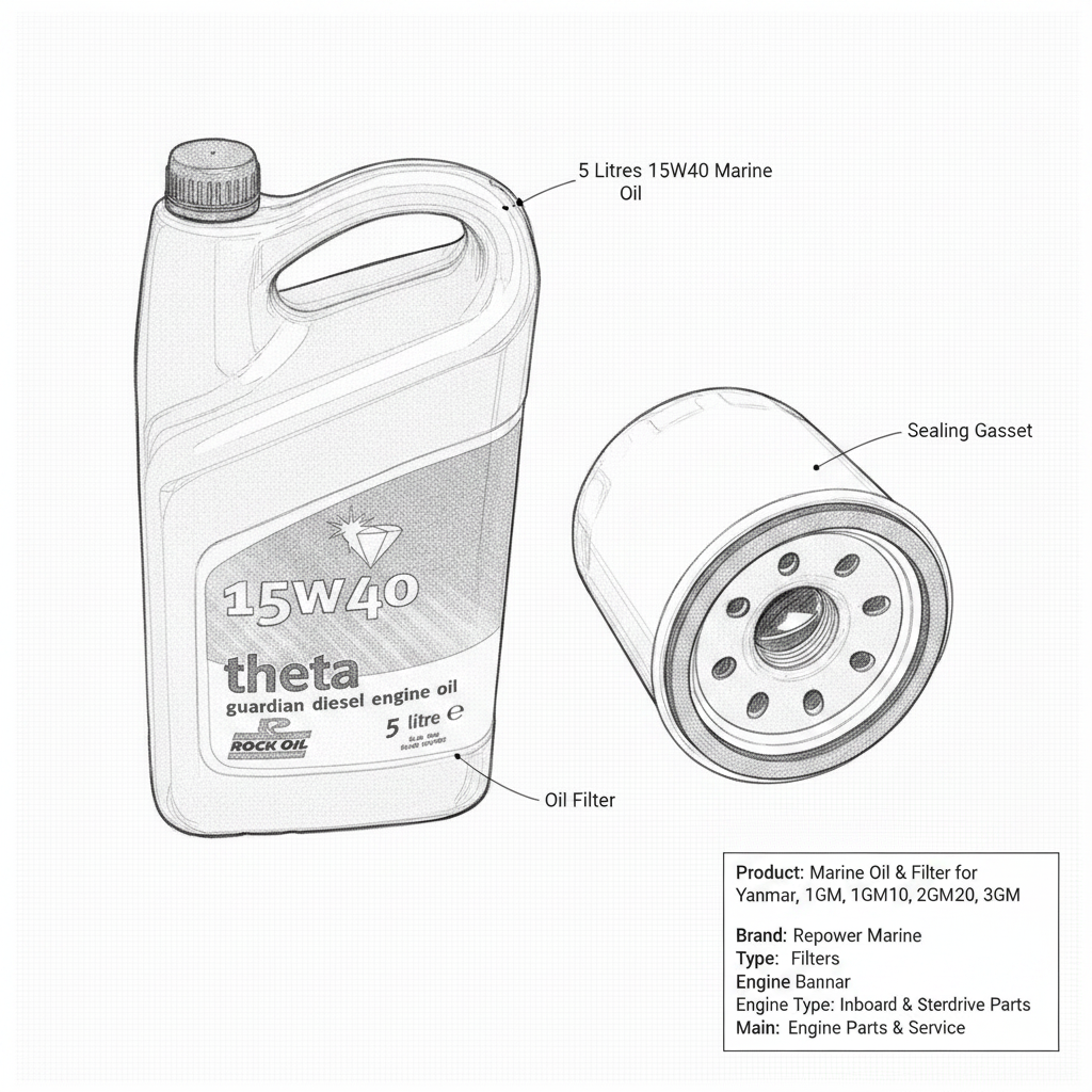 Marine Oil & Filter for Yanmar, 1GM, 1GM10, 2GM, 2GM20, 3GM - Technical specification image 3
