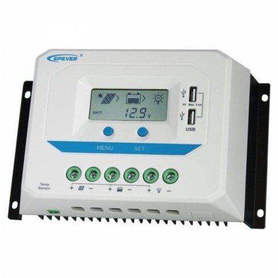 60A 12/24/36/48V solar charge controller / regulator with LCD display and powerful dual USB output (2.4A) - 4Boats