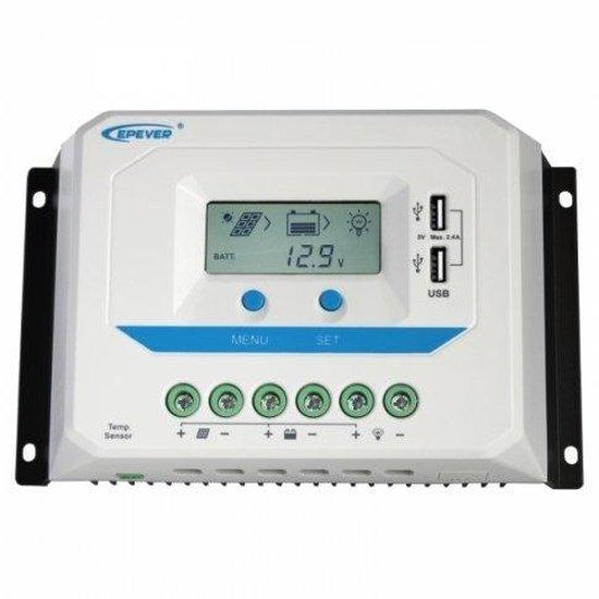 60A 12/24/36/48V solar charge controller / regulator with LCD display and powerful dual USB output (2.4A) - 4Boats