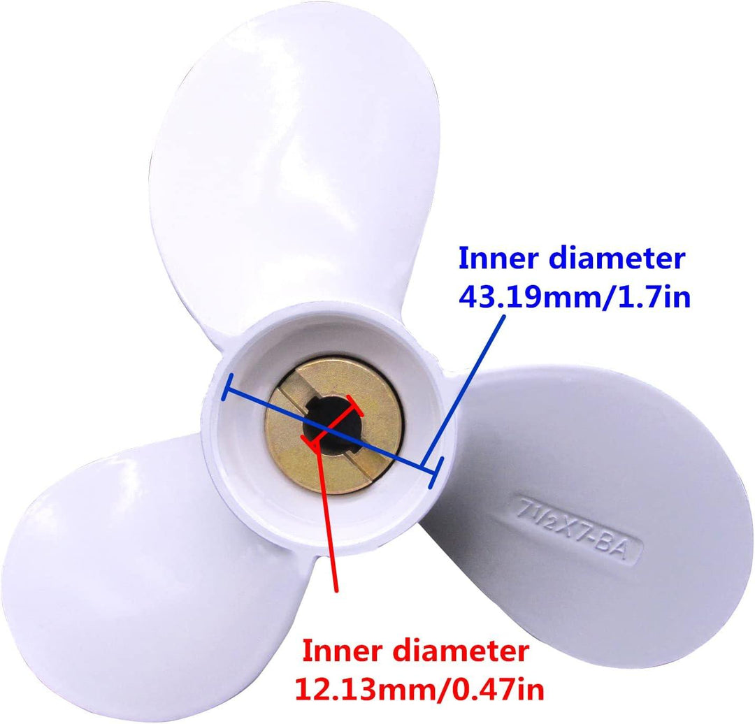 Yamaha Outboard Propeller 3X7-1/2X7 – Old Shear Pin Type (6E0-45943-00-EL) for 4HP & 5HP Engines