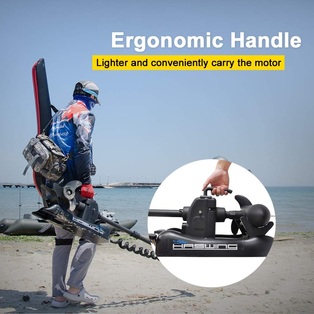 Haswing Cayman B GPS 55lbs 12V Bow Mount Trolling Motor - 54 inch Shaft - Black