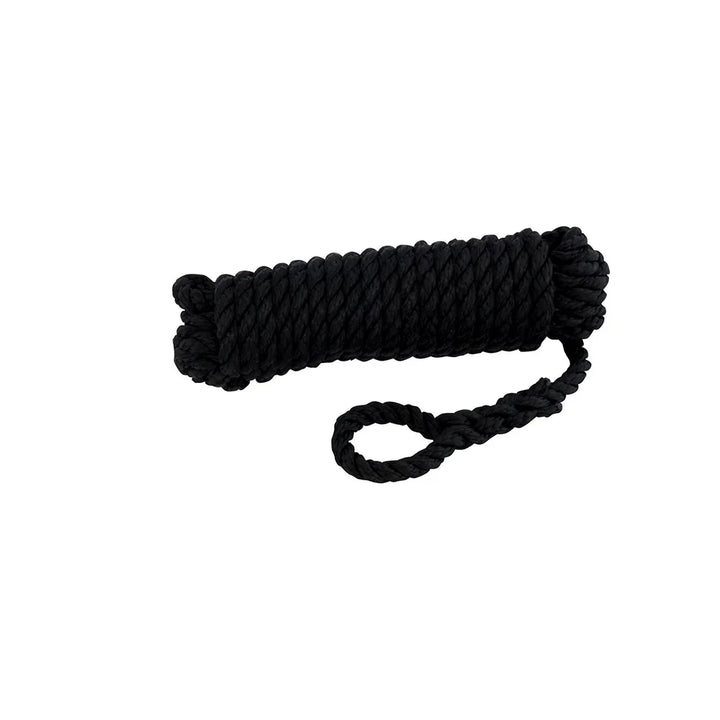 Talamex Fender Line Black 10mm x 2.5m Spliced Eye 3-Strand Boat Rope 01.222.410