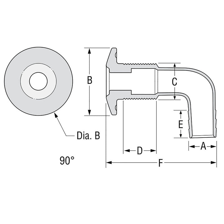 Attwood Ws-90 Thull,SS Cap,5/8 In