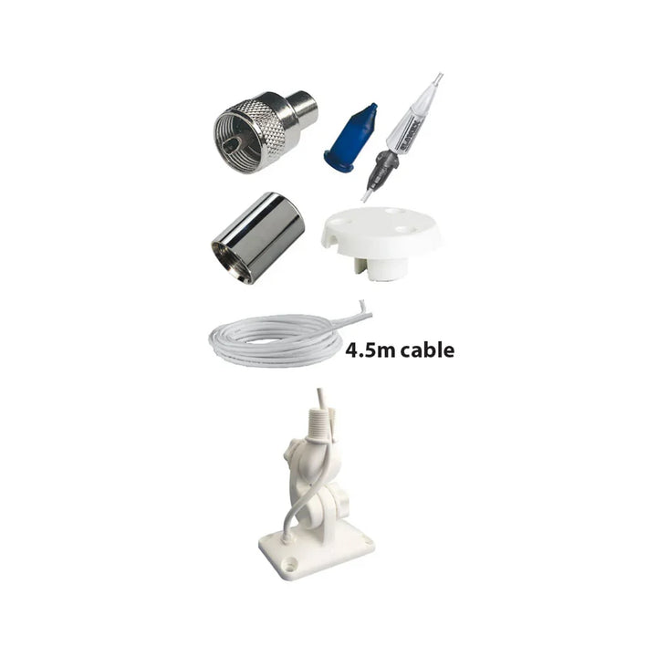 Glomex 0.9 m Stainless Steel Whip Full Kit | 4Boats
