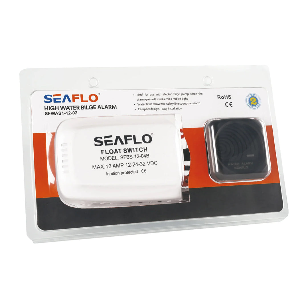 SEAFLO 24V High Water Bilge Alarm Kit Visual & Audible 95dB Marine WAS21002