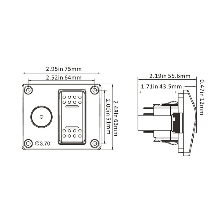 Seaflo Alarm Switch Panel Only 12V | 4Boats