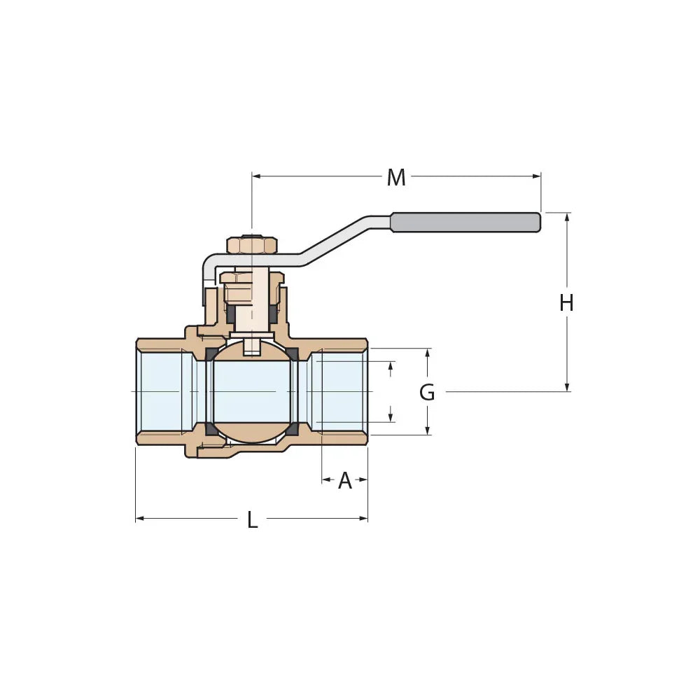 Guidi Nickel-Plated Brass Ball Valve BSPP Male 1½ in (38 mm) | 4Boats