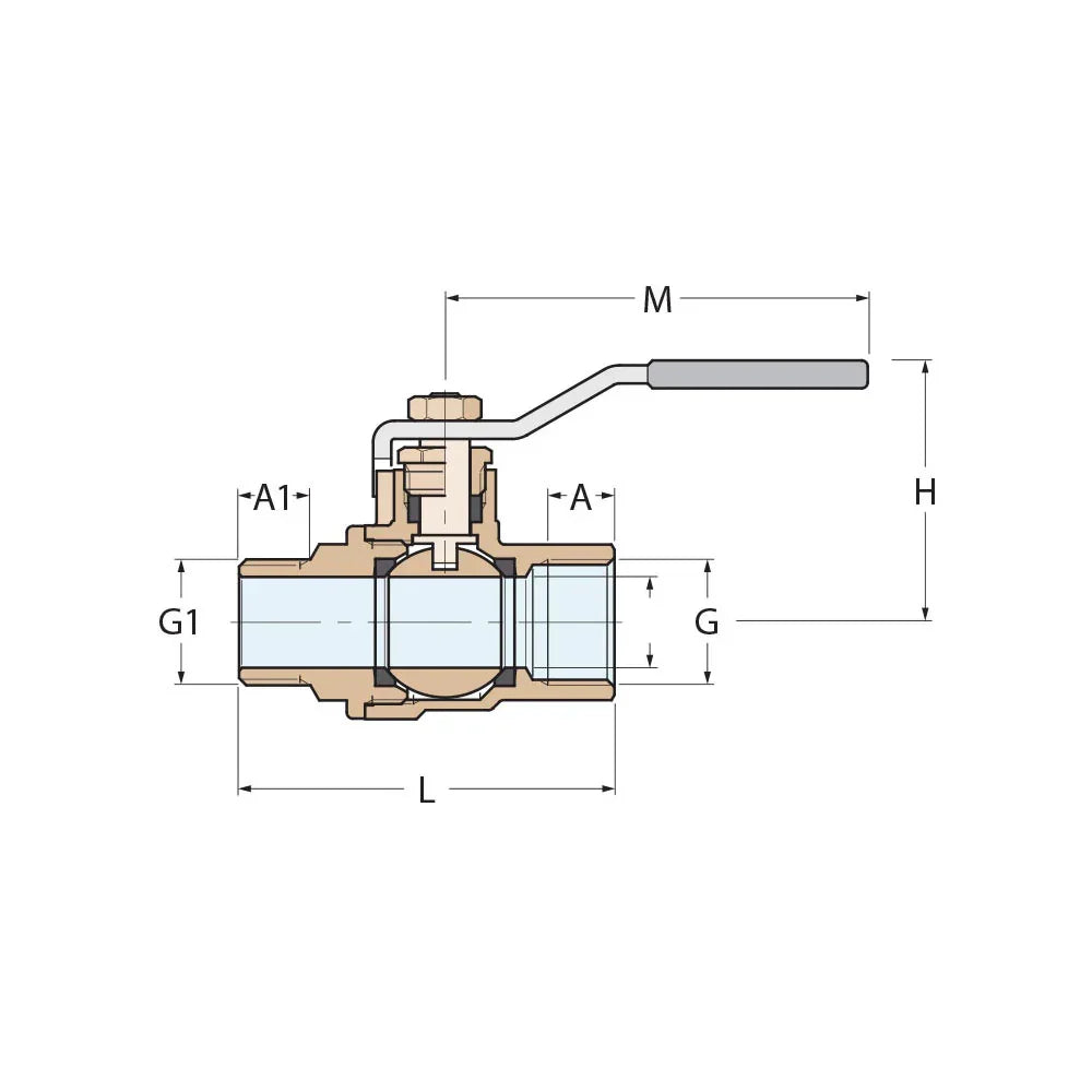 Guidi Nickel 9.5 mm (3/8 in) Nickel-Plated Brass Lever Ball V | 4Boats