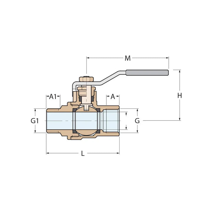 Guidi Nickel 9.5 mm (3/8 in) Nickel-Plated Brass Lever Ball V | 4Boats