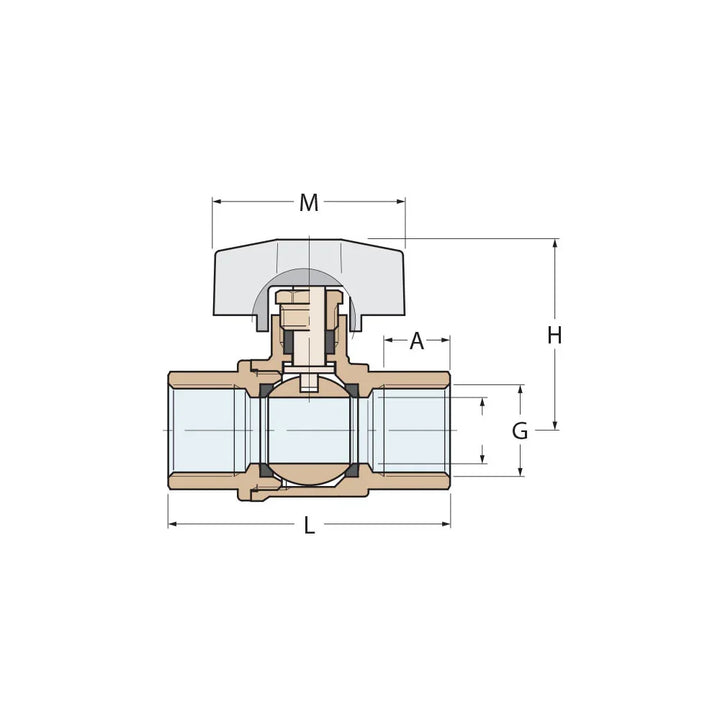 Guidi Nickel 2000 Throttle Ball Valve G1 (BSPP) 25 mm | 4Boats