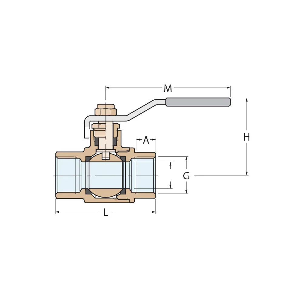 Guidi Bronze Lever Ball Valve Male BSPP Full Flow 1/2 in | 4Boats